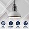 Jonathan Y Homer 13" 1-Light Modern Industrial Metal LED Dome Pendant, White/Matte Black JYL9536E - alternate 9