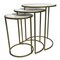 Homeroots Set of Three White and Antiqued Gold Marble and Iron Round Frame Nested Tables 632714 - alternate 6