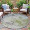 Homeroots 8' Linen Fern Green And Beige Round Abstract Washable Indoor Outdoor Area Rug 630797 - alternate 6