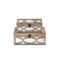 Homeroots Set of Two Natural And White Solid Wood And Mirrored Glass Box With Lid, 2PK 489397 - alternate 5