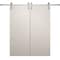 Sartodoors Modern Double Barn Door 64 x 80 inches, Ego 5005 Painted White Oak, 13FT Silver Rail Track Set, S EGO5005DB-S-PWO-64 - alternate 1