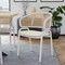 Leisuremod Ervilla Dining Arm Chair with Leather Seat and White Steel Base in White, 4PK ECW-20W-L4 - alternate 10