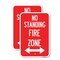 Signmission No Standing Fire Zone with Bidirectional Arrow, 18'' X 24'' 2 Signs, Heavy Gauge Aluminum, 2PK A-1824-2PACK-23587 - alternate 1