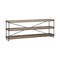 Homeroots 80" Light Brown and Black Solid Wood and Iron Console Table With Two Shelves 380194 - alternate 8