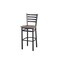 Bfm Seating Lima Ladder Back Barstool - Farm House Relic Seat - Steel Frame - Sand Black Finish 2160BFHR-SB - alternate 1