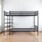 Homeroots Black Twin Over Full Industrial Metal Bunk Bed With Shelves 592811 - alternate 1