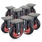 Powertec 8'' Caster Wheels, Heavy Duty Fixed Plate Casters with Rubber Knobby Tread, 8PK 17053-P8N - alternate 1