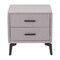 Homeroots 20" Gray and Black Fabric Wood and Steel End Table With Two Drawers 556561 - alternate 8