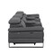 Homeroots 129" Dark Gray Top Grain Leather Reclining Metal USB Sofa 720339 - alternate 8