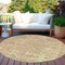 Homeroots 8' Salmon Fern Green And Beige Round Floral Medallion Washable Indoor Outdoor Area Rug 616630 - alternate 6