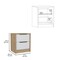 Homeroots 19" White Wood Two Drawer Nightstand 543654 - alternate 12