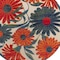 Homeroots 8' Ivory Orange And Blue Round Floral Indoor Outdoor Area Rug 548070 - alternate 8