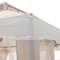 Sunjoy 8 ft x 8 ft Patio Gazebo, Modern 2-Tier Steel Frame Soft Top Gazebo with Netting - Beige & White A101003612 - alternate 10