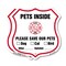Signmission Pets Inside Shield Sign Alert Please Sav, 12 inch X 12 inch, Plastic Sign, 2PK SHI-P-2PACK-12-429 - alternate 1