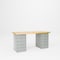 Pucel Pedestal Bench with Drawer Cabinet, 72 in W x 30 in D x 34 in H, Gray DB-3072-W - alternate 1