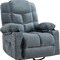 Homeroots 37" Blue Faux Leather Heated Massage Lift Assist Recliner With USB 718754 - alternate 4