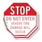 Signmission Stop Do Not Enter Severe Tire Damag, 4 inch X 4 inch, Vinyl Decal, 2PK OC-D-2PACK-4-238 - alternate 1