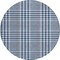 Homeroots 8' Navy Blue Ivory And Brown Round Plaid Washable Indoor Outdoor Area Rug 601490 - alternate 7