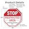 Signmission Stop Restricted Area Authorized Per, 10 inch X 10 inch, Aluminum Metal Signs, 2PK OC-A-2PACK-10-273 - alternate 6
