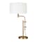 Homeroots 32" Brass Metal Adjustable Table Lamp With White Drum Shade 524522 - alternate 8