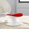 Homeroots 21" Red and White Wool And Fiberglass Contempo Footstool Ottoman 520802 - alternate 1