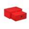 Homeroots Set of Two Red Solid Wood Box With Lid, 2PK 489392 - alternate 7