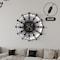 Vintiquewise Large Clock Wall-Mount Metal Wine Shelf - 24-Bottle Rack with Mesh Cork Basket and LED Light - QI004687 - alternate 7