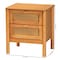 Baxton Studio Jenn Golden Brown Wood Japandi 2-Drawer Nightstand with Distressed-Finished Rattan 253-13946-ZORO - alternate 8