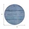 Homeroots 8' Denim Blue And Sky Blue Round Abstract Washable Indoor Outdoor Area Rug 618270 - alternate 7