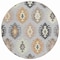 Homeroots 8' Silver Beige And Charcoal Round Southwestern Washable Indoor Outdoor Area Rug 615172 - alternate 5