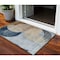Homeroots 3' X 5' Sky Blue Brown And Beige Geometric Washable Indoor Outdoor Area Rug 604947 - alternate 1