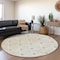 Homeroots 8' Beige And Ivory Round Geometric Washable Indoor Outdoor Area Rug 594679 - alternate 6