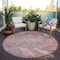 Homeroots 8' Pink Gray And Gold Round Floral Washable Indoor Outdoor Area Rug 604086 - alternate 5