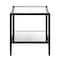 Homeroots 22" Black And Clear Glass And Steel Square Mirrored End Table With Shelf 544191 - alternate 8