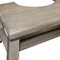 Homeroots 8" Gray Solid Teak Bathroom Toilet Stool 383384 - alternate 4