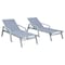 Leisuremod Marlin Patio Chaise Lounge Chair with Armrests in Grey Aluminum Frame, Dark Grey, 2PK MLAGR-77DGR2 - alternate 1