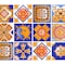 Homeroots 7" x 7" Blue and Gold Celestial Mosaic Peel and Stick Removable Tiles 400444 - alternate 5