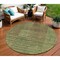 Homeroots 8' Brown Taupe And Green Round Striped Washable Indoor Outdoor Area Rug 613171 - alternate 1