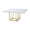 Homeroots 59" White and Gold Wood and Metal Pedestal Base Square Dining Table 555174 - alternate 5