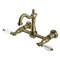 Kingston Brass Two-Handle Wall Mount Bridge Kitchen Faucet, Antique Brass KS2443WLL - alternate 1