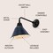 Jonathan Y Croydon 9.7 in. 1-Light Farmhouse Industrial Iron LED Gooseneck Arm Outdoor Sconce, Navy JYL7612C - alternate 7