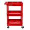 Luxor Utility Cart with Deep Lipped Plastic Shelves, 300 lb Load Capacity, 3 Shelves, 24 in L, 18 in W RDSTC111RD - alternate 9