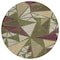 Homeroots 8' Olive Green Ivory And Burgundy Round Geometric Washable Indoor Outdoor Area Rug 600386 - alternate 8