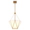 Vaxcel Burnett 3-Light Brass Mid-Century Modern Pendant, White Opal Tiffany Glass Shade P0439 - alternate 1
