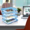 Acrimet Facility 4 Tier Letter Tray Side Load Letter Size Desktop File Organizer Plastic Clear Blue 256.2 - alternate 7