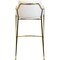 Leisuremod Axis Velvet/Polyester/Leather Bar Stool - Stainless Steel Base, Low Back & Armrests, 2PK ACG29W2 - alternate 8