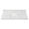 Kingston Brass 49" x 22" Quartz Vanity Top with Rectangular Sink, 8" Faucet Drillings, Quartz White KVPB4922W38CR - alternate 1