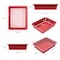 Storex Flat Storage Tray, Red, 5PK 62518U05C - alternate 4