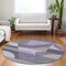 Homeroots 8' Purple Gray And Beige Round Geometric Washable Indoor Outdoor Area Rug 616738 - alternate 8