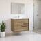 Homeroots 24" Natural Wood Floating Bathroom Vanity With White Sink And Two Drawers 624086 - alternate 4